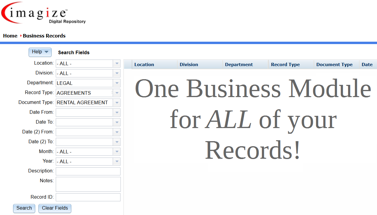 imagize modules - Business Records
